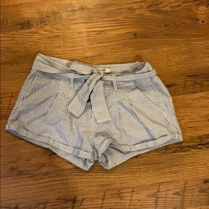 Women’s blue/white striped shorts